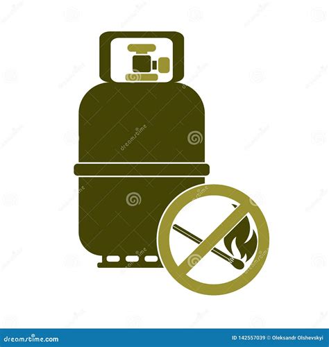 Icono De La Botella De Gas Que Acampa Ilustración del Vector