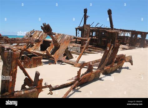 Ship Wreck On Fraser Island Australia Stock Photo Alamy