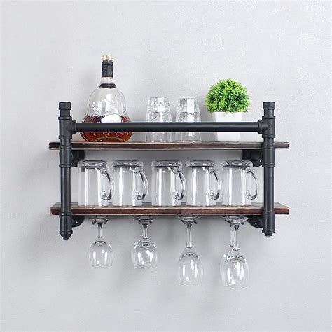 Buy Mbqq Industrial Wine Racks Wall Mounted Rustic Wall Shelf With