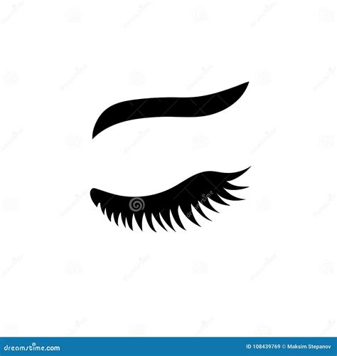 Vector Eyelash With Eyebrow Lash Icon Stock Vector Illustration Of