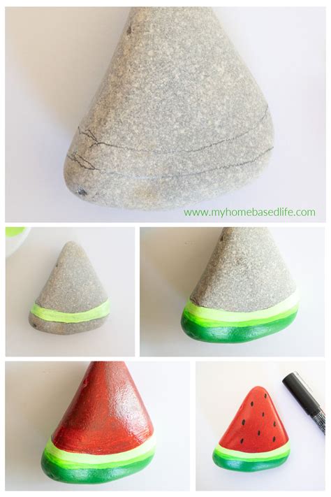 Watermelon Painted Rocks For Kids To Make