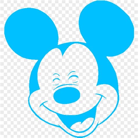 Mickey Mouse Face Blue Silhouette Hd Png Citypng