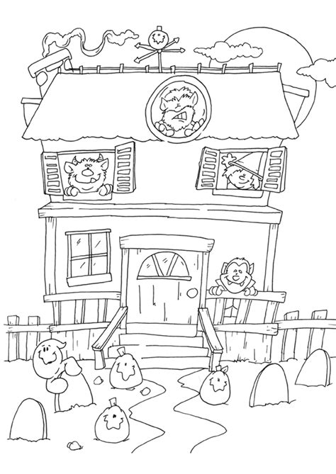 coloriages de maison hantée - Observer