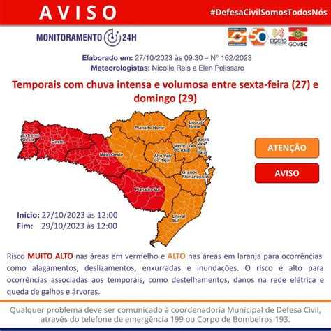 Sc Em Alerta Oeste Poder Ter At Mm De Chuva Deslizamentos E