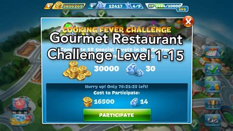 Cooking Fever Challenge Gourmet Restaurant Level 1 15 Youtube