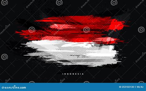 Indonesia Flag With Brush Concept Happy Indonesian Independence Day