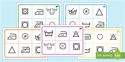 Laundry Symbol Bingo Twinkl KS1 Professor Feito