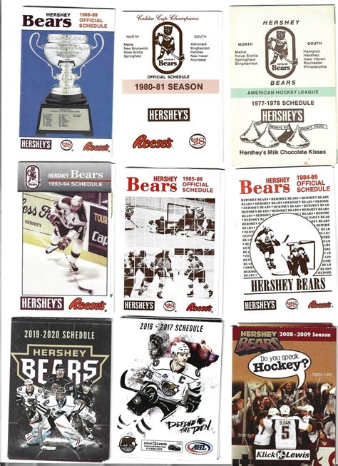 Hershey Bears AHL Hockey Schedules 1977 2020 Lot Of 17 EBay