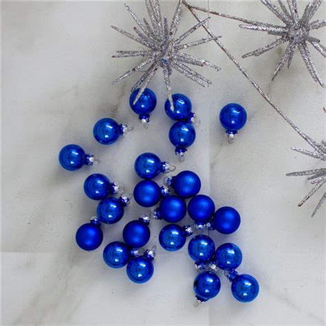 Northlight 24 Piece Blue Glass 2 Finish Christmas Ball Ornaments 32629150 Rona