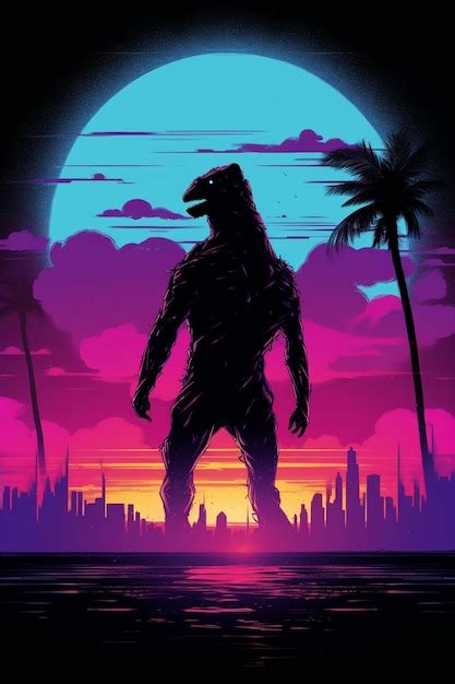 Premium AI Image | Monster movie retro poster