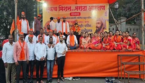 Pune Wakad Residents Stage Hunger Strike For Maratha Communitys