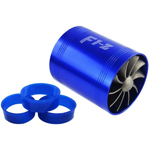 F1 Z Double Turbine Turbo Charger Gas Fuel Saver Fan Car Supercharger