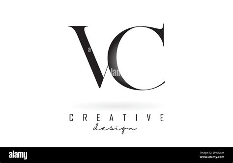 Vc V C Letter Design Logo Logotype Concept With Serif Font And Elegant