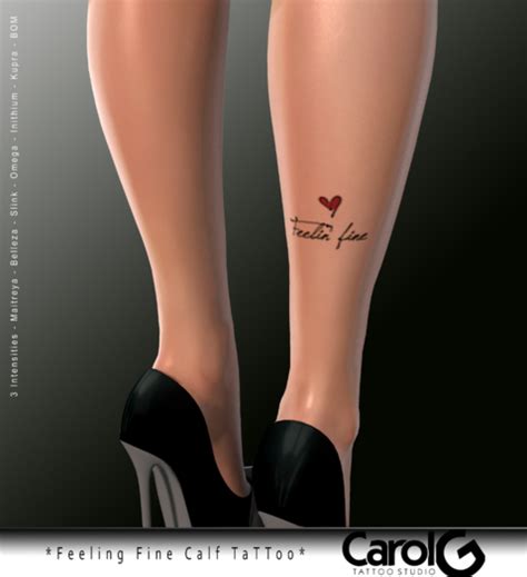 Second Life Marketplace [carol G] Tattoo Feeling Fine Calf Tattoo