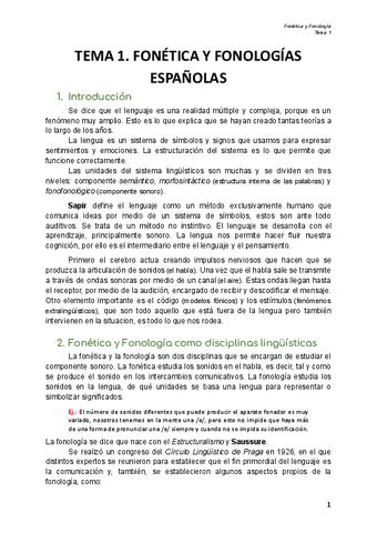 TEMA 1 FONETICA Y FONOLOGIAS ESPANOLAS Pdf