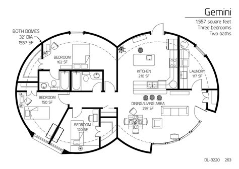 Image Gemini Two Interconnected 32 Diameter Domes 1 557 SF Three