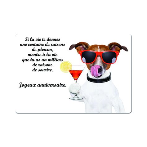 Magnet Frigo Joyeux Anniversaire Chien Humoristique