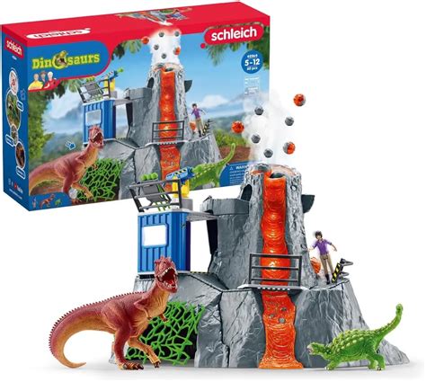 Schleich Große Vulkan Expedition 42564 Dinosaurier Spielzeug Set