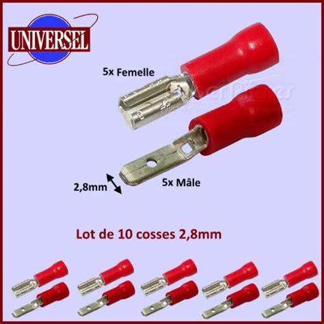 Lot de Cosses à sertir 2 8mm Mâle et Femelle pour Composant Electriques