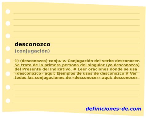 Desconozco conjugación Significado de desconozco