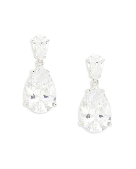 Adriana Orsini Sterling Silver Cubic Zirconia Drop Earrings In