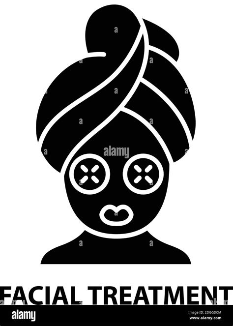 Facial Treatment Icon Black Vector Sign With Editable Strokes Concept