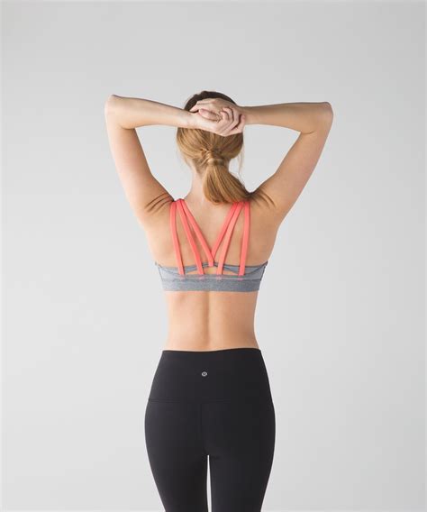 Lululemon Energy Bra Exhale Heathered Slate Battleship Very Light