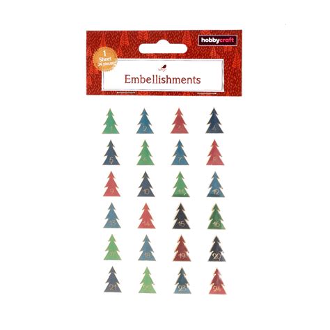 Christmas Tree Number Countdown Stickers 24 Pack Hobbycraft