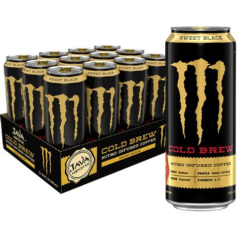 12 Cans Java Monster Nitro Cold Brew Sweet Black Coffee Energy 13