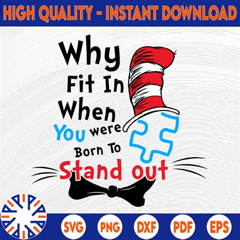 Why Fit In When You Were Born To Stand Out Svvg Dr Seuss Sv Inspire