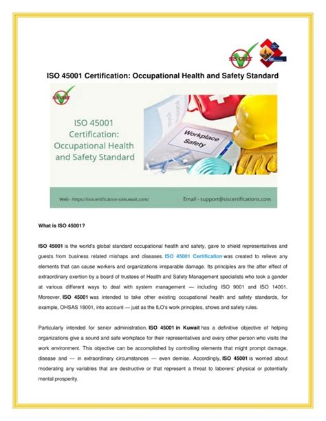 Ppt Iso 45001 Certification For Occupational Health And Safety