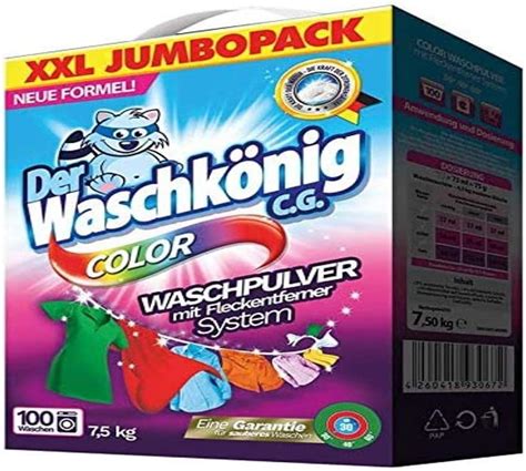 Der Waschkönig C G Color Waschmittel Pulver 100WL 7 5kg Amazon de