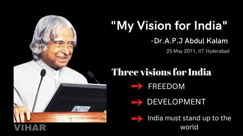 Speech By Dr Apj Abdul Kalam My Vision For India Vihar India