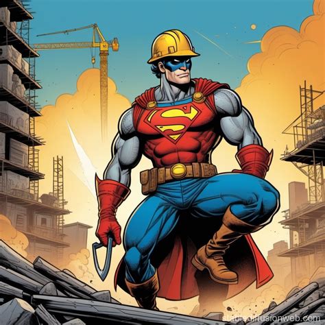 Construction Worker Superhero With Tools Stable Diffusion Online