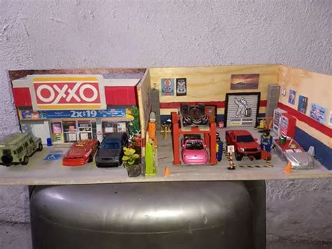 Diorama Oxxo Garage Esc 164 Hot Wheels Maisto Madera Mercadolibre
