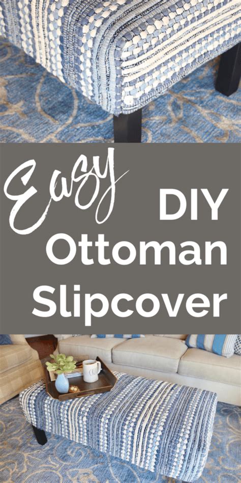 DIY Ottoman Slipcover- South House Designs