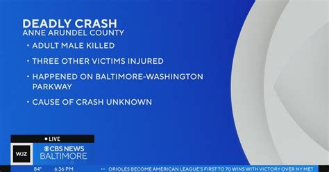 Baltimore Washington Parkway Crash Kills One Injures Three Cbs Baltimore