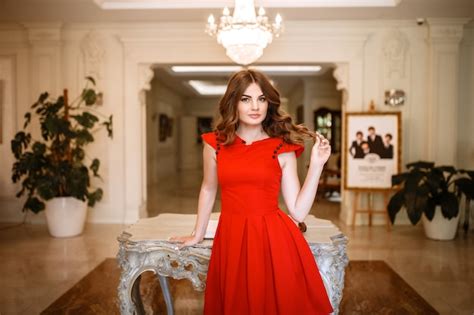 Premium Photo Alluring Brunette In Luxury Interior