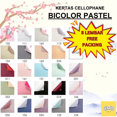 Jual Lembar Bicolor Pastel Flower Wrapping Cellophane Kertas