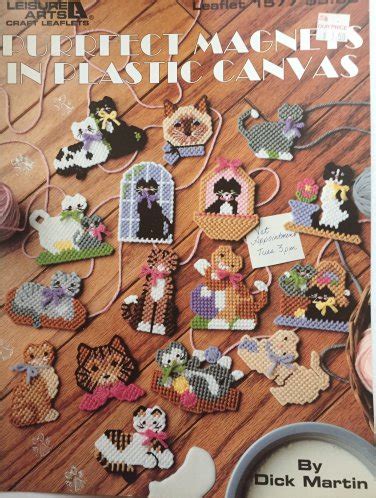 Leisure Arts 1577 Magnets For Plastic Canvas Pattern Purrfect Cats Kittens