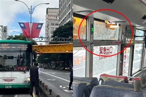 快訊》工地吊臂突墜落！北市公車停紅燈「當場遭砸」玻璃碎裂 恐怖畫面曝光 風傳媒