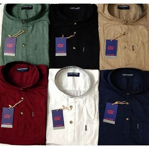 Gustrow Mens Cotton Casual Plain Shirt Full Sleeves Size Xl At Rs