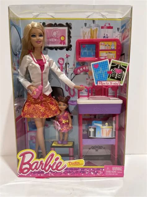 BARBIE DOCTOR BARBIE Playset with Dolls Mattel 2013 NEW X-ray BDT49 ...