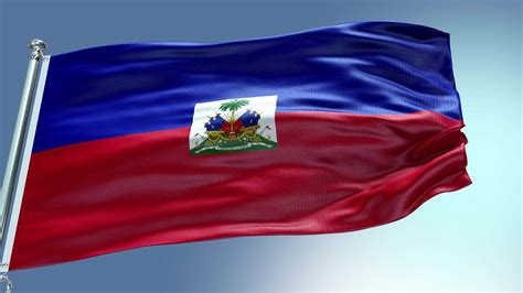 4k render Haiti Flag video waving in wind Haiti Flag Wave Loop waving ...