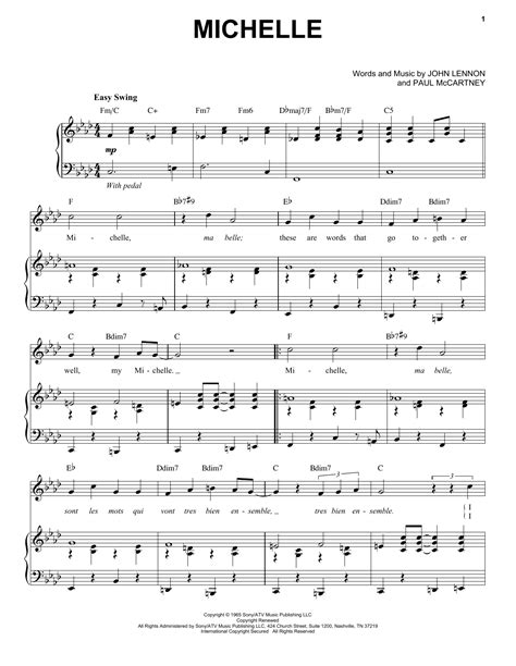 Michelle Sheet Music Direct