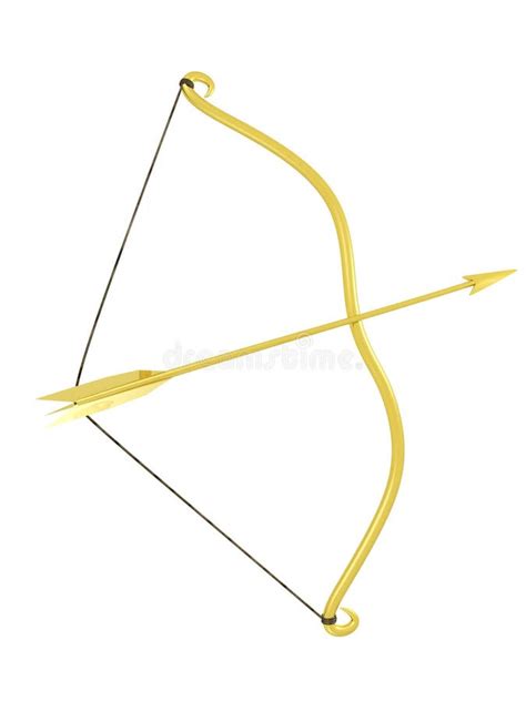 Golden Bow And Arrow Stock Illustration Illustration Of Digitally