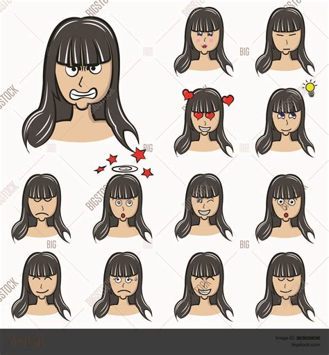 Hair Bangs Female Set Vector And Photo Free Trial Bigstock