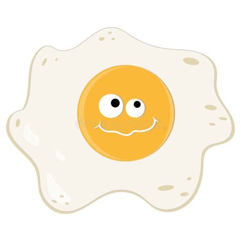 Cute Character Fried Eggs Color Isolated Vector Illustration Of Kawaii