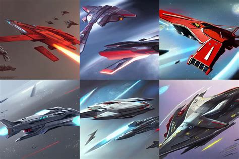 A Concept Art Of A Ferrari Starship Space Fighter Stable Diffusion