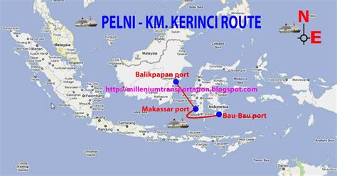 transportspot: PELNI routes map-Kerinci ship